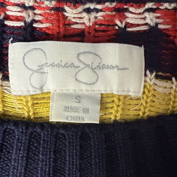 Jessica Simpson Womens Sweater Dress Aztec Tribal Boho Dopamine Maximalist - Picture 5 of 9